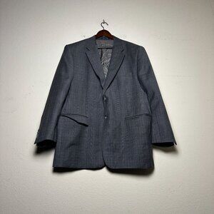 VTG Izod Wool Blazer Sport Coat Jacket Men 44R Grey Classic Formal Business